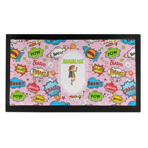 Custom Woman Superhero Bar Mat - Small (Personalized)