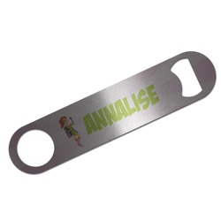 Woman Superhero Bar Bottle Opener - Silver w/ Name or Text