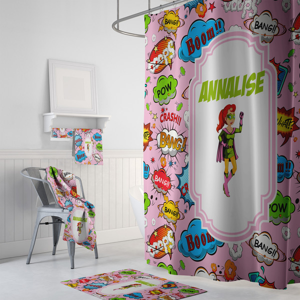 Woman Superhero Bath Towel Sets - 3-piece - In Context