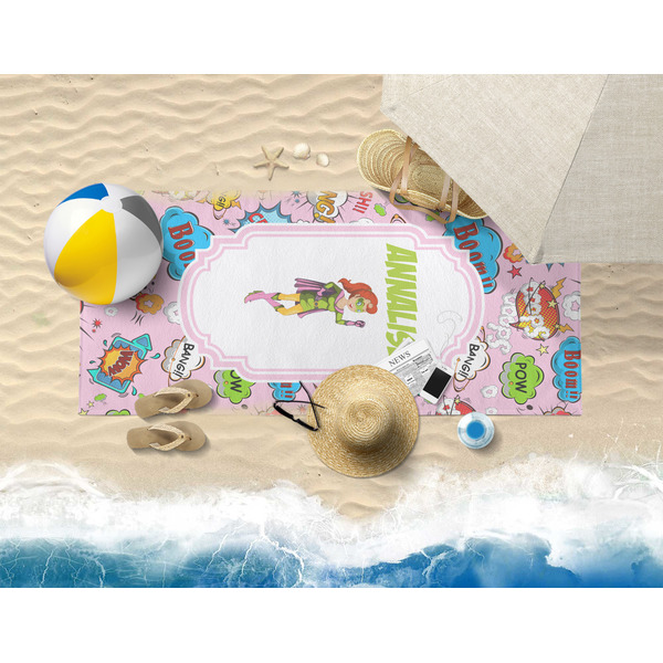 Woman Superhero Beach Towel Lifestyle
