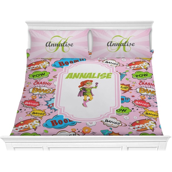 Custom Woman Superhero Comforter Set - King (Personalized)