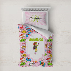 Woman Superhero Duvet Cover Set - Twin XL (Personalized)