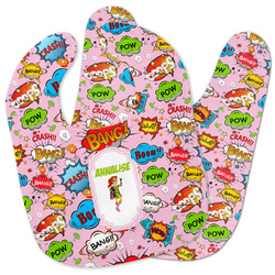 Woman Superhero Baby Bib w/ Name or Text