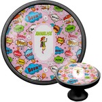 Woman Superhero Cabinet Knob (Black) (Personalized)