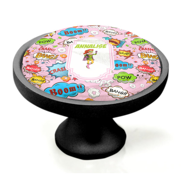 Woman Superhero Black Custom Cabinet Knob (Side)