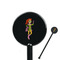 Woman Superhero 5.5" Round Plastic Stir Sticks - Black - Single Sided