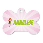 Woman Superhero Bone Shaped Dog ID Tag (Personalized)
