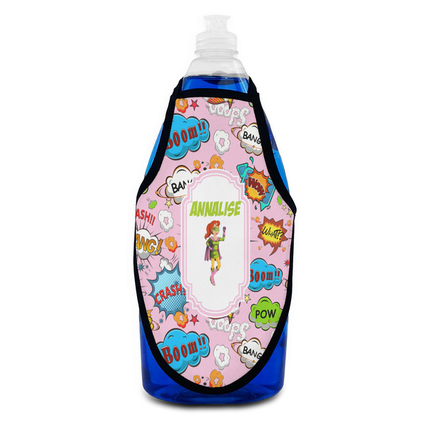 Woman Superhero Bottle Apron - Soap - FRONT