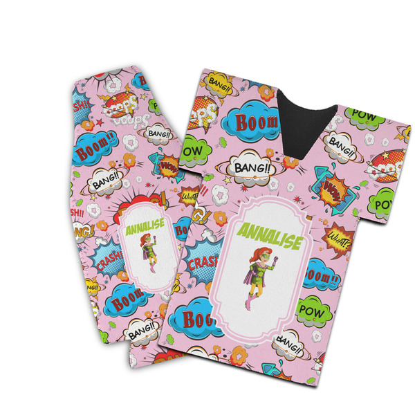 Custom Woman Superhero Bottle Cooler (Personalized)