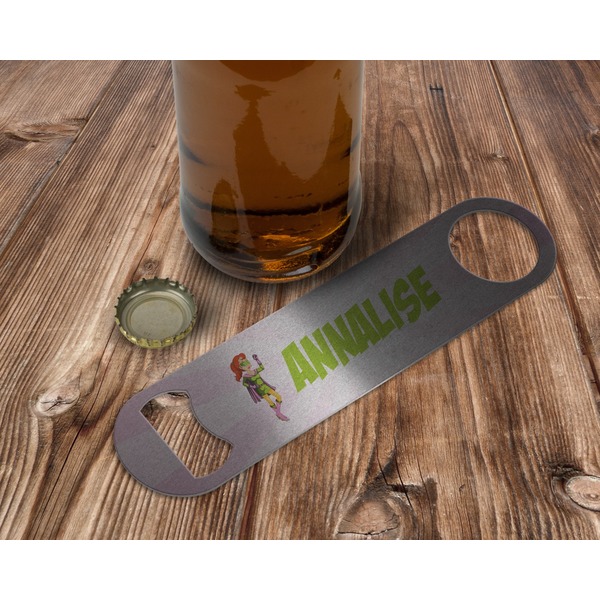 Woman Superhero Bottle Opener - In Use