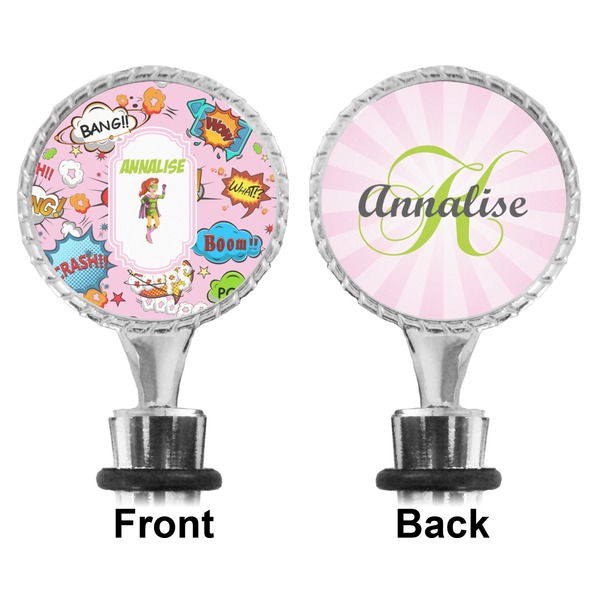 Woman Superhero Bottle Stopper - Front and Back