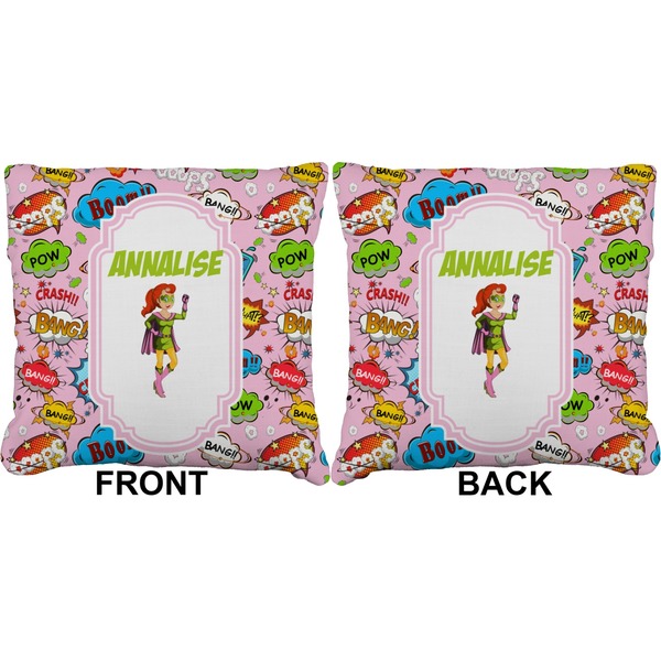 Woman Superhero Burlap Pillow Approval