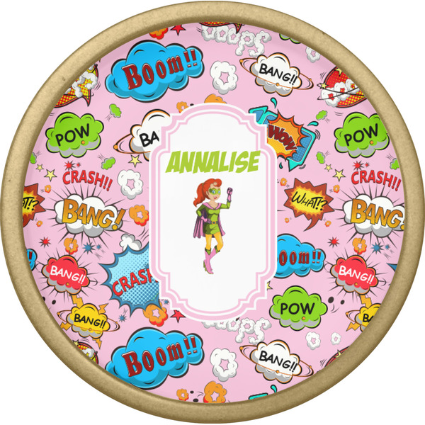 Woman Superhero Cabinet Knob - Gold - Front