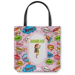 Woman Superhero Canvas Tote Bag - Small - 13"x13" (Personalized)