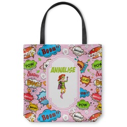 Woman Superhero Canvas Tote Bag (Personalized)