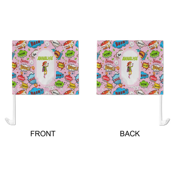 Woman Superhero Car Flag - Large - APPROVAL