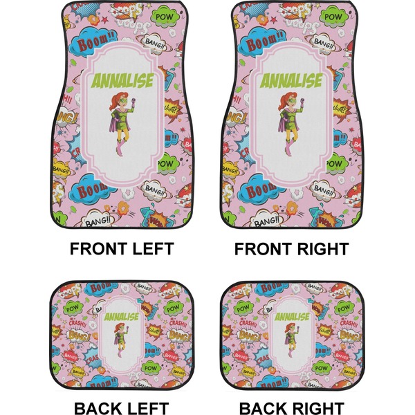 Woman Superhero Car Floor Mats Set (2F + 2B)