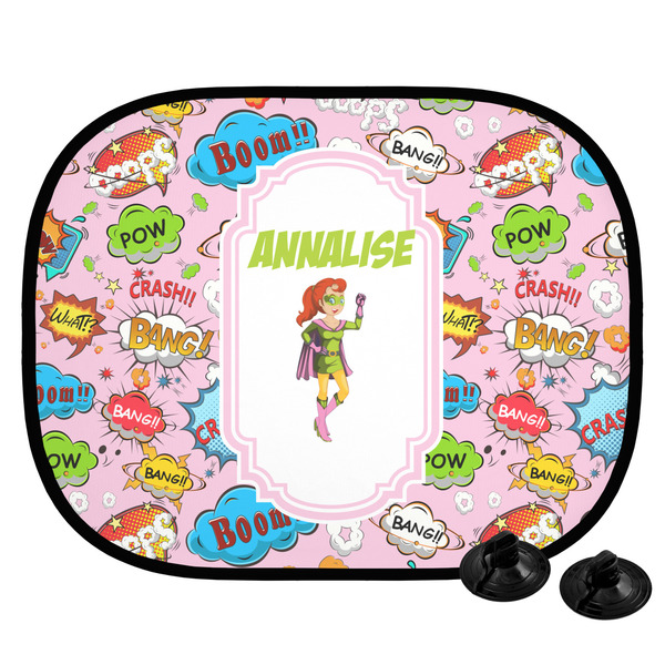Custom Woman Superhero Car Side Window Sun Shade (Personalized)