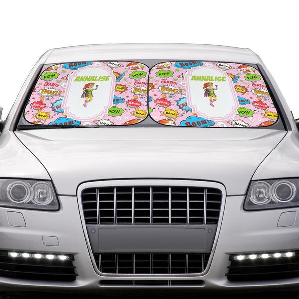 Woman Superhero Car Sun Shades - IN CONTEXT