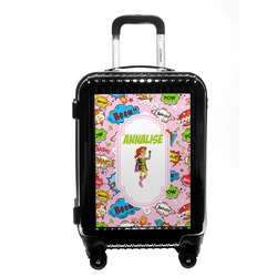 Woman Superhero Carry On Hard Shell Suitcase (Personalized)