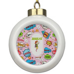 Woman Superhero Ceramic Ball Ornament (Personalized)