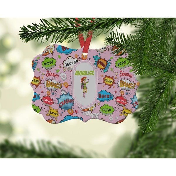 Woman Superhero Christmas Ornament (On Tree)