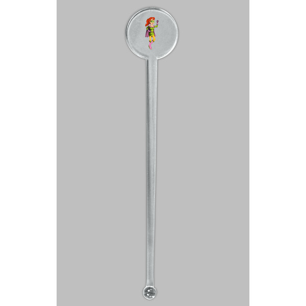 Woman Superhero Clear Plastic 7" Stir Stick - Round - Single Stick