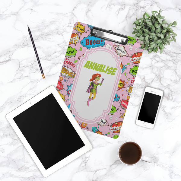 Woman Superhero Clipboard - Lifestyle Photo