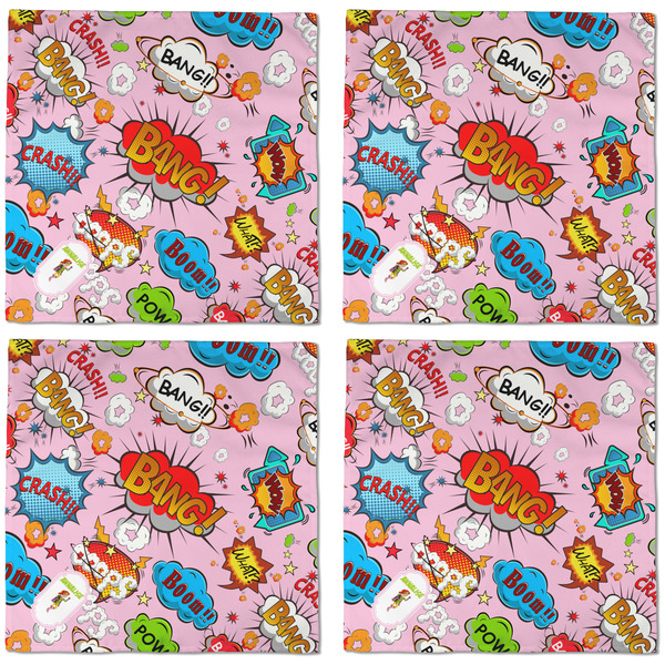 Woman Superhero Cloth Napkins - Personalized Dinner (APPROVAL) Set of 4