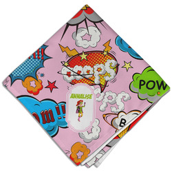 Woman Superhero Cloth Dinner Napkin - Single w/ Name or Text
