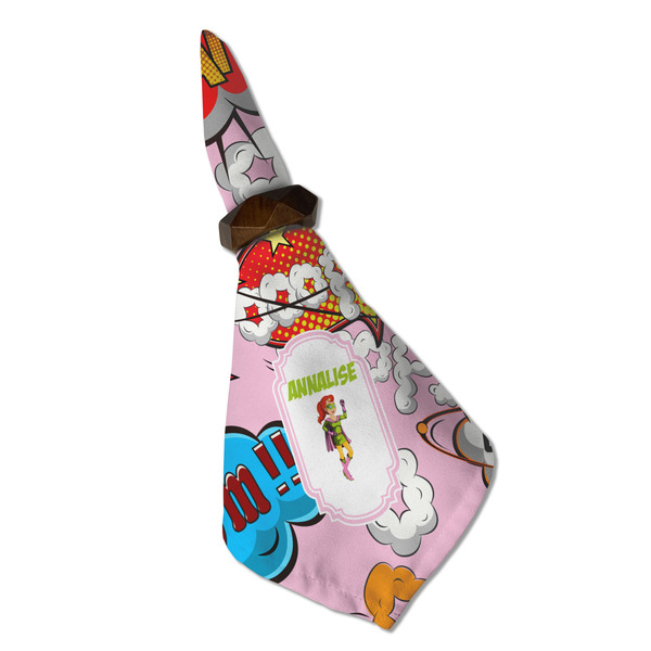 Woman Superhero Cloth Napkins - Personalized Dinner (Folded in Ring) (MAIN)