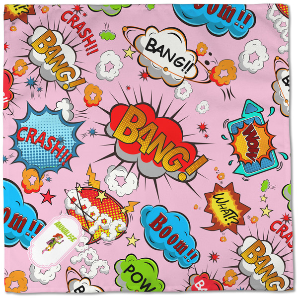 Woman Superhero Cloth Napkins - Personalized Dinner (Full Open)