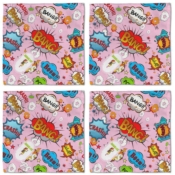 Woman Superhero Cloth Napkins - Personalized Lunch (APPROVAL) Set of 4