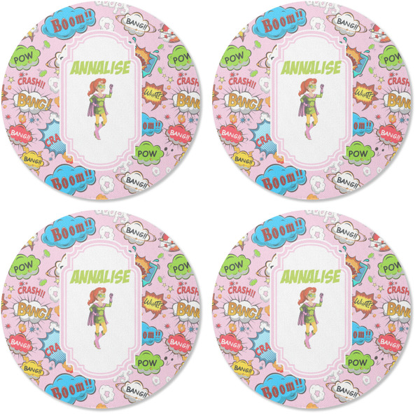Woman Superhero Coaster Round Rubber Back - Apvl
