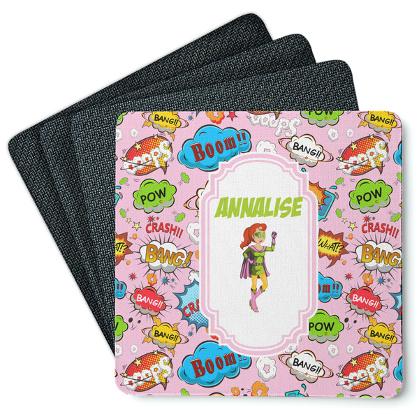 Woman Superhero Coaster Rubber Back - Main