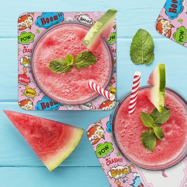 Woman Superhero Coaster Set - LIFESTYLE