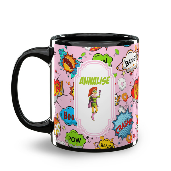 Woman Superhero Coffee Mug - 11 oz - Black