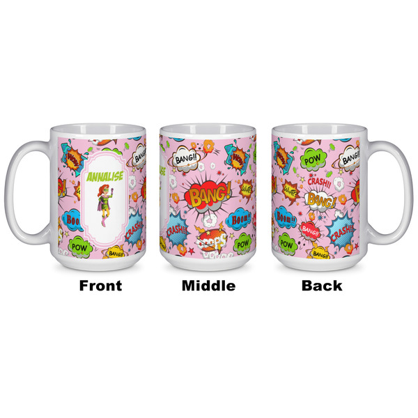 Woman Superhero Coffee Mug - 15 oz - White APPROVAL