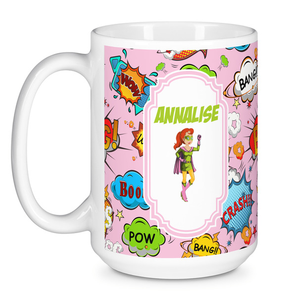Woman Superhero Coffee Mug - 15 oz - White