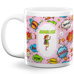 Woman Superhero 20 Oz Coffee Mug - White (Personalized)
