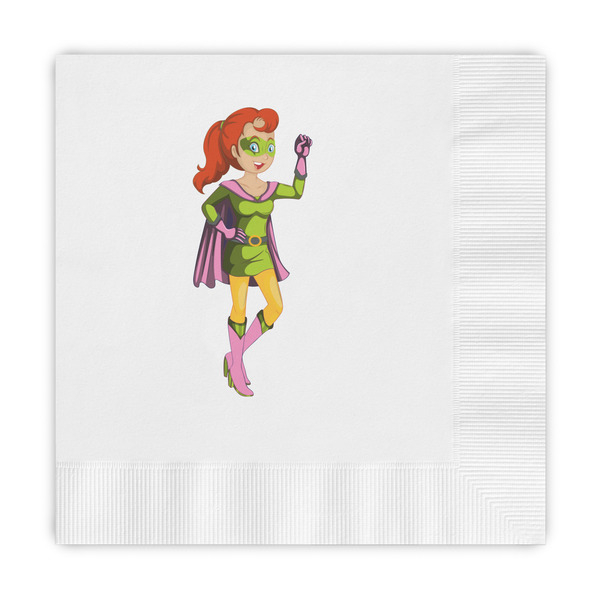Custom Woman Superhero Embossed Decorative Napkins