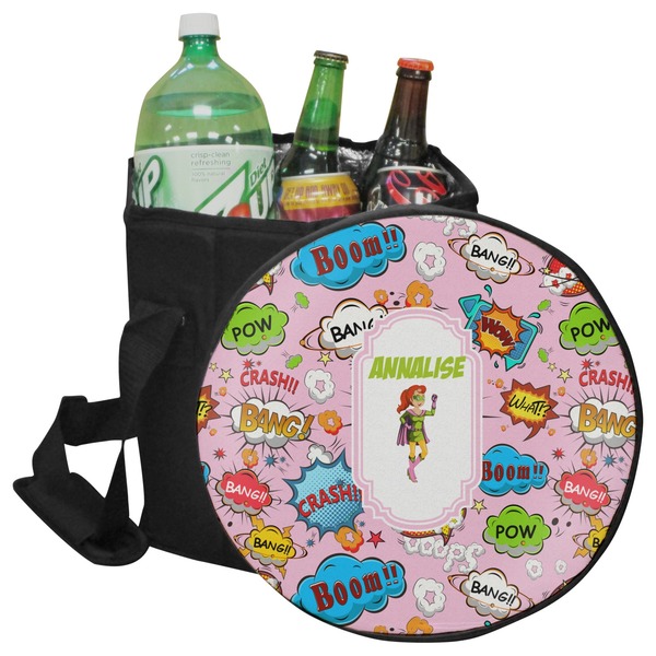 Custom Woman Superhero Collapsible Cooler & Seat (Personalized)