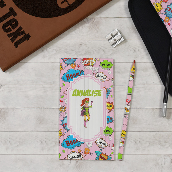 Woman Superhero Colored Pencils - In Context