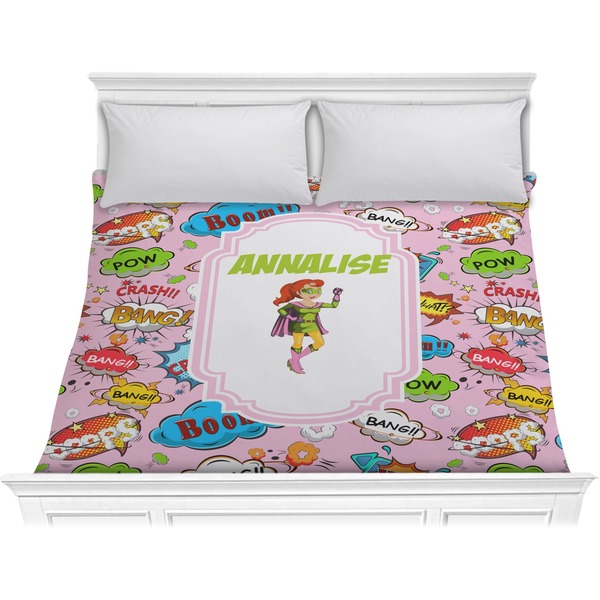 Custom Woman Superhero Comforter - King (Personalized)