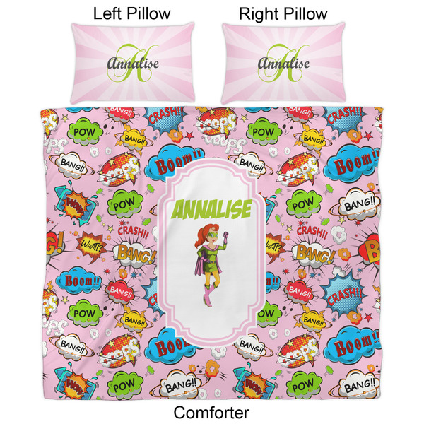 Woman Superhero Comforter Set - King - Approval
