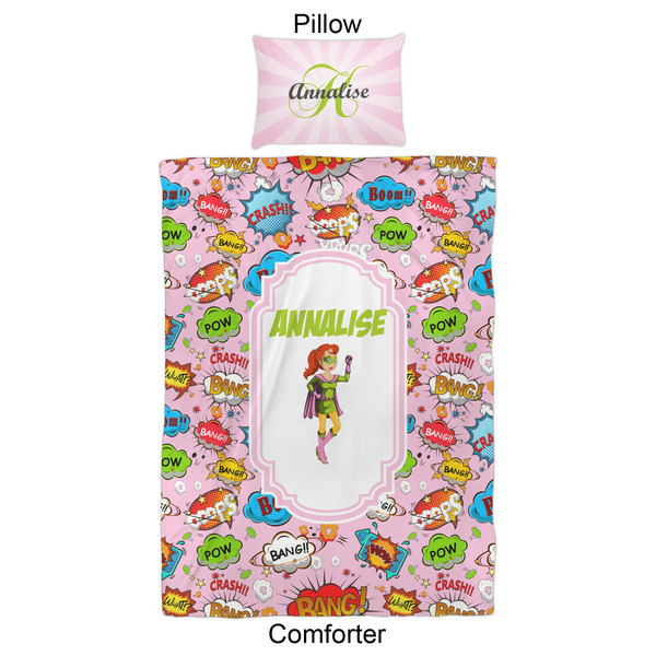 Woman Superhero Comforter Set - Twin XL - Approval