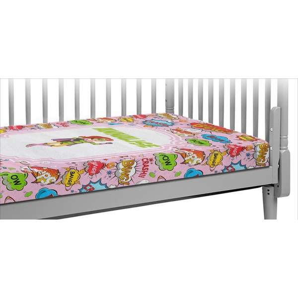 Custom Woman Superhero Crib Fitted Sheet (Personalized)