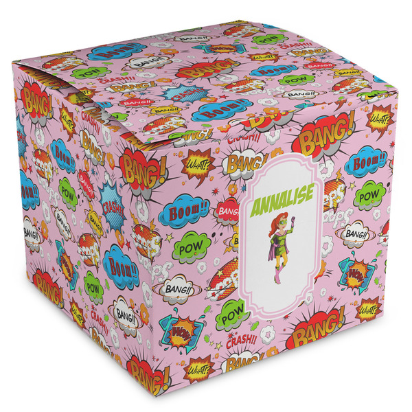 Custom Woman Superhero Cube Favor Gift Boxes (Personalized)