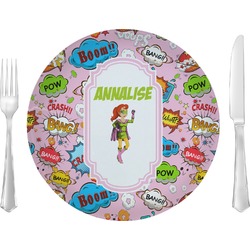 Woman Superhero 10" Glass Lunch / Dinner Plates - Single or Set (Personalized)