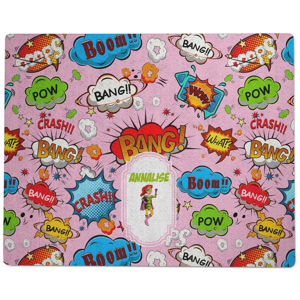 Woman Superhero Dog Food Mat - Large without Bowls